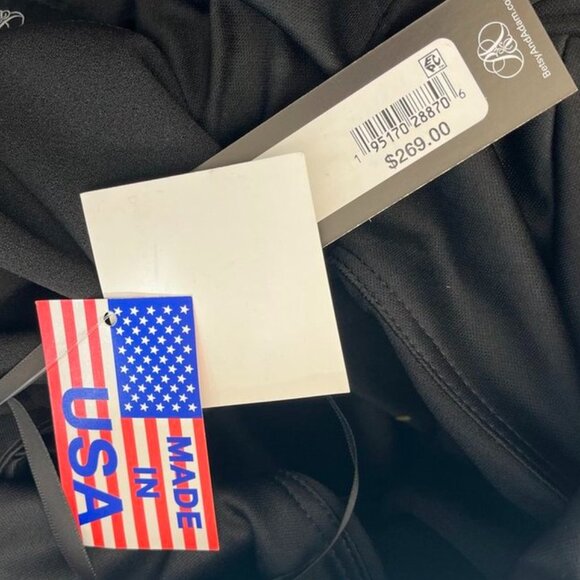 Betsy Adam Carmela One Shoulder Scuba Crepe Gown Satin Bow Black 12 - Picture 11 of 16